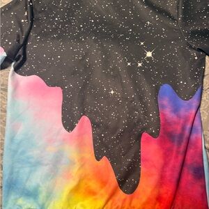 Stellar Works Cosmic Drip Kids Tee - Black and Rainbow
